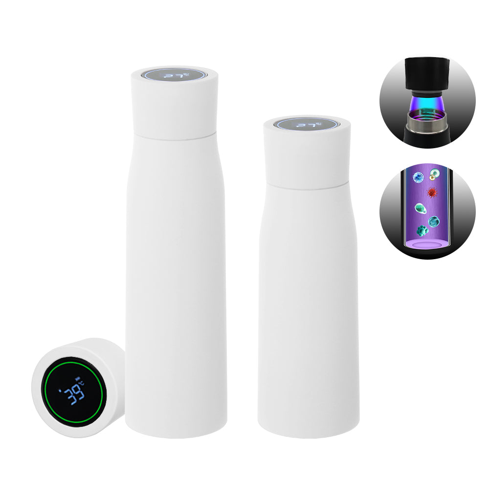 White smart water bottle