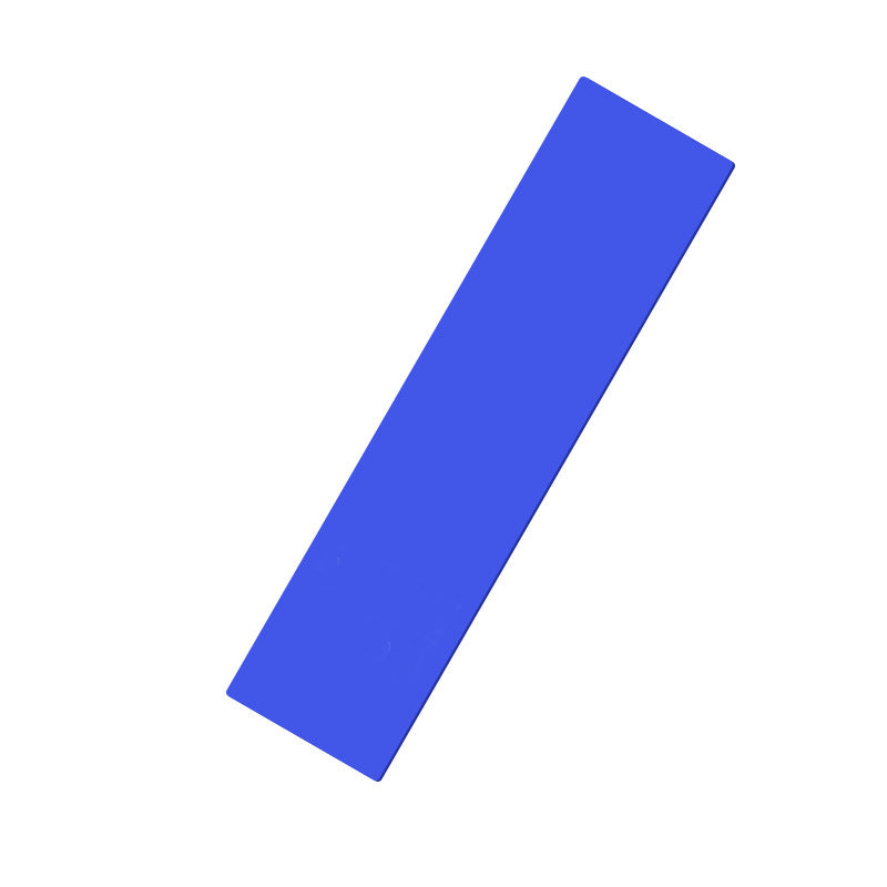 Blue rectangular object on a white background